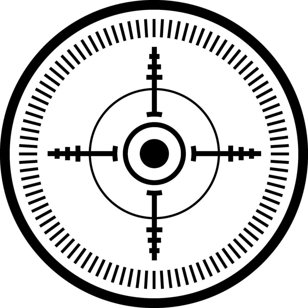 illustration showcasing a detailed sniper aim pointer with concentric circles and crosshairs, symbolizing precision targeting and focused navigation for military applications vector