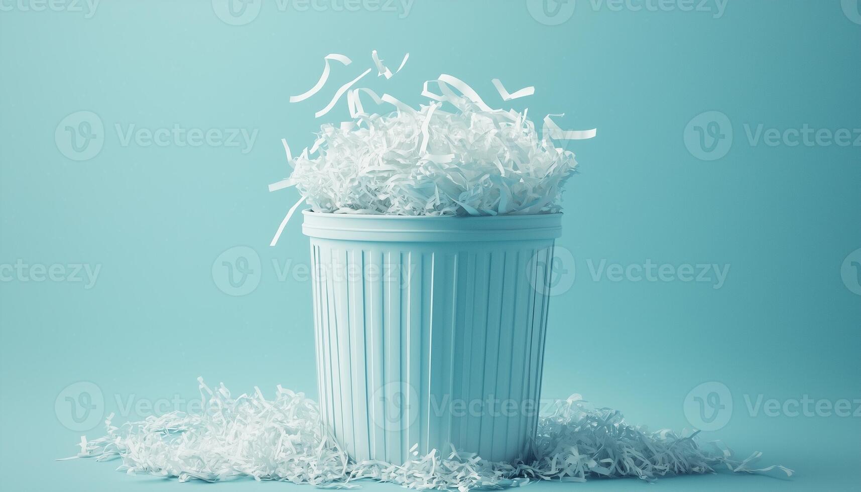 shredded paper strips on garbage private important corporate document for recycle photo