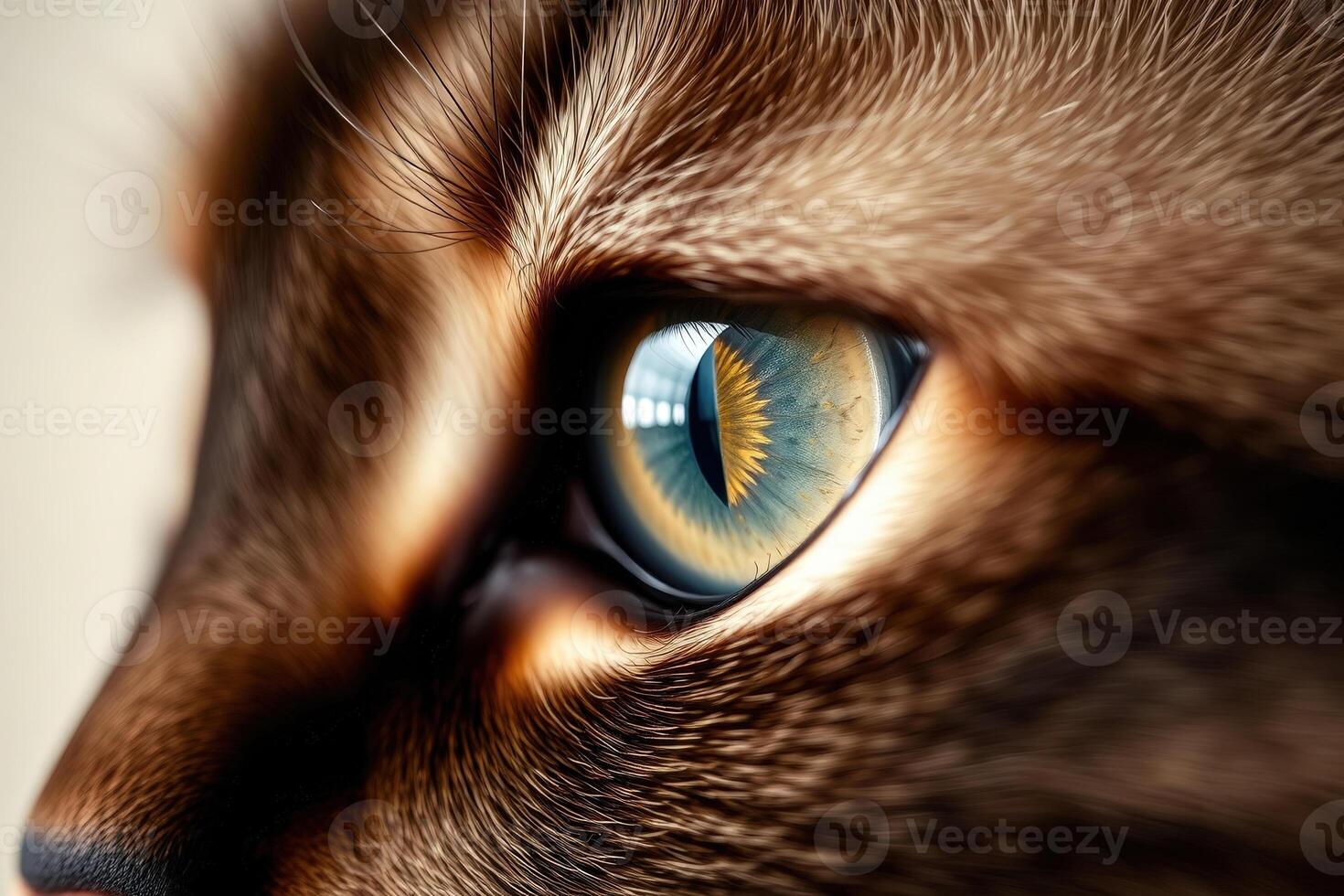 Hyperrealistic Digital Painting of a Cat Eye Close-Up with Stunning Detail and Surreal Reflections in a Dreamlike Art Style photo