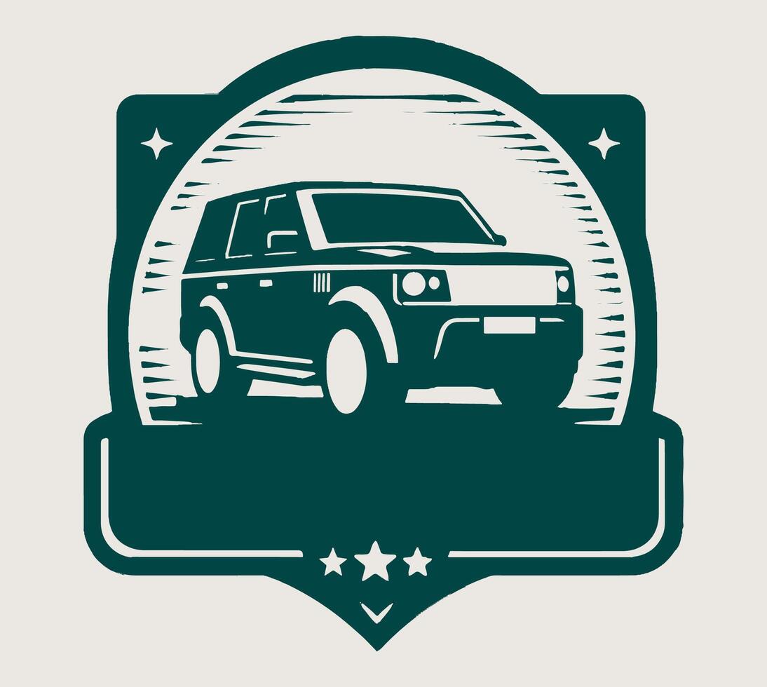 A car in a badge vector