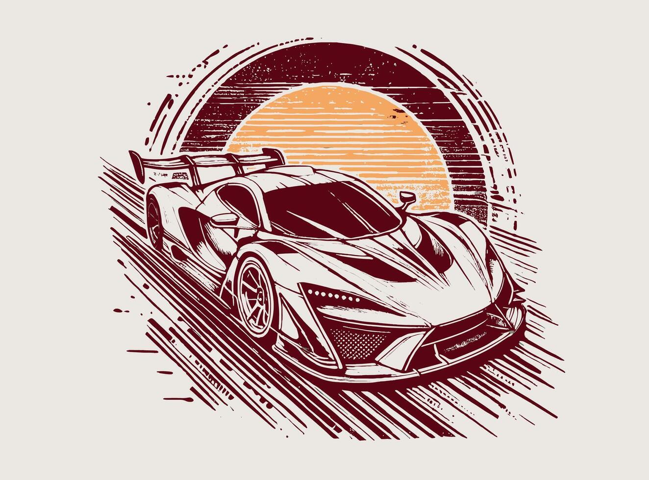 A stylish racing car with a white background vector