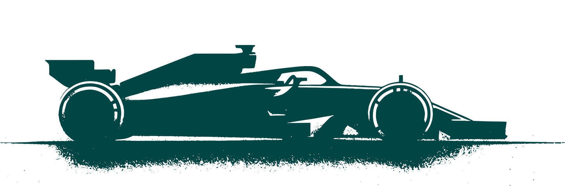 A racing car silhouette on a white background vector