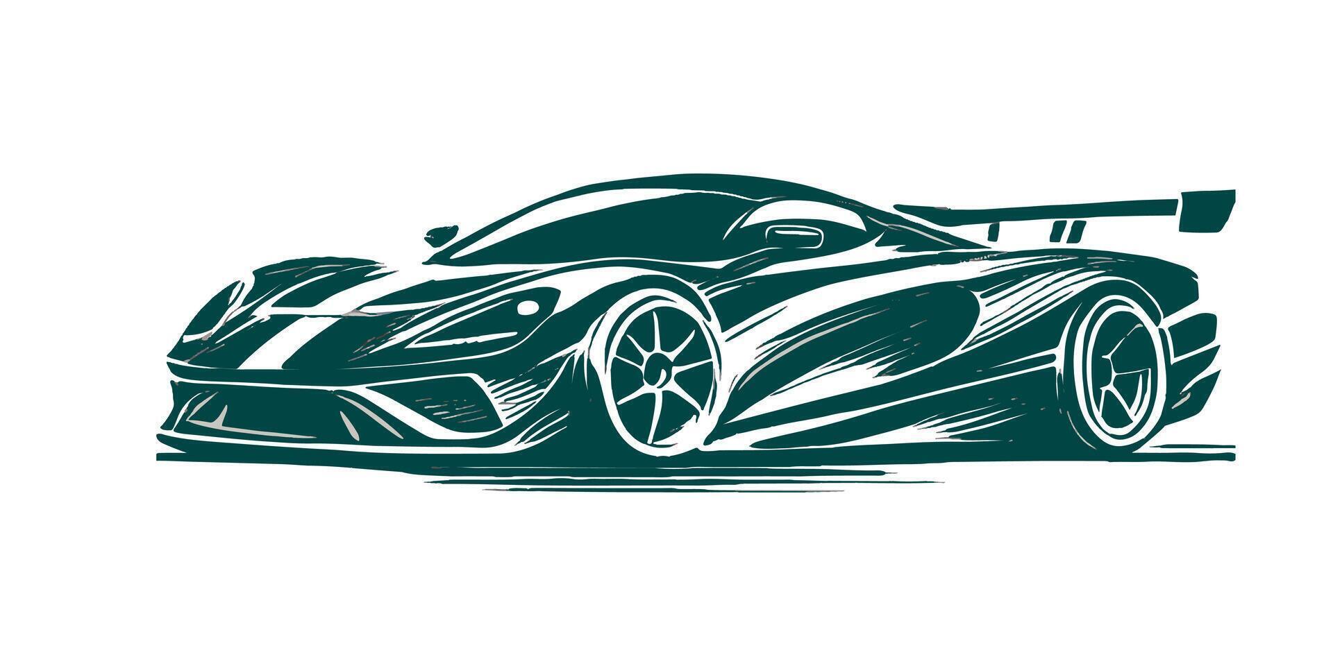 A racing car is shown in this illustration vector