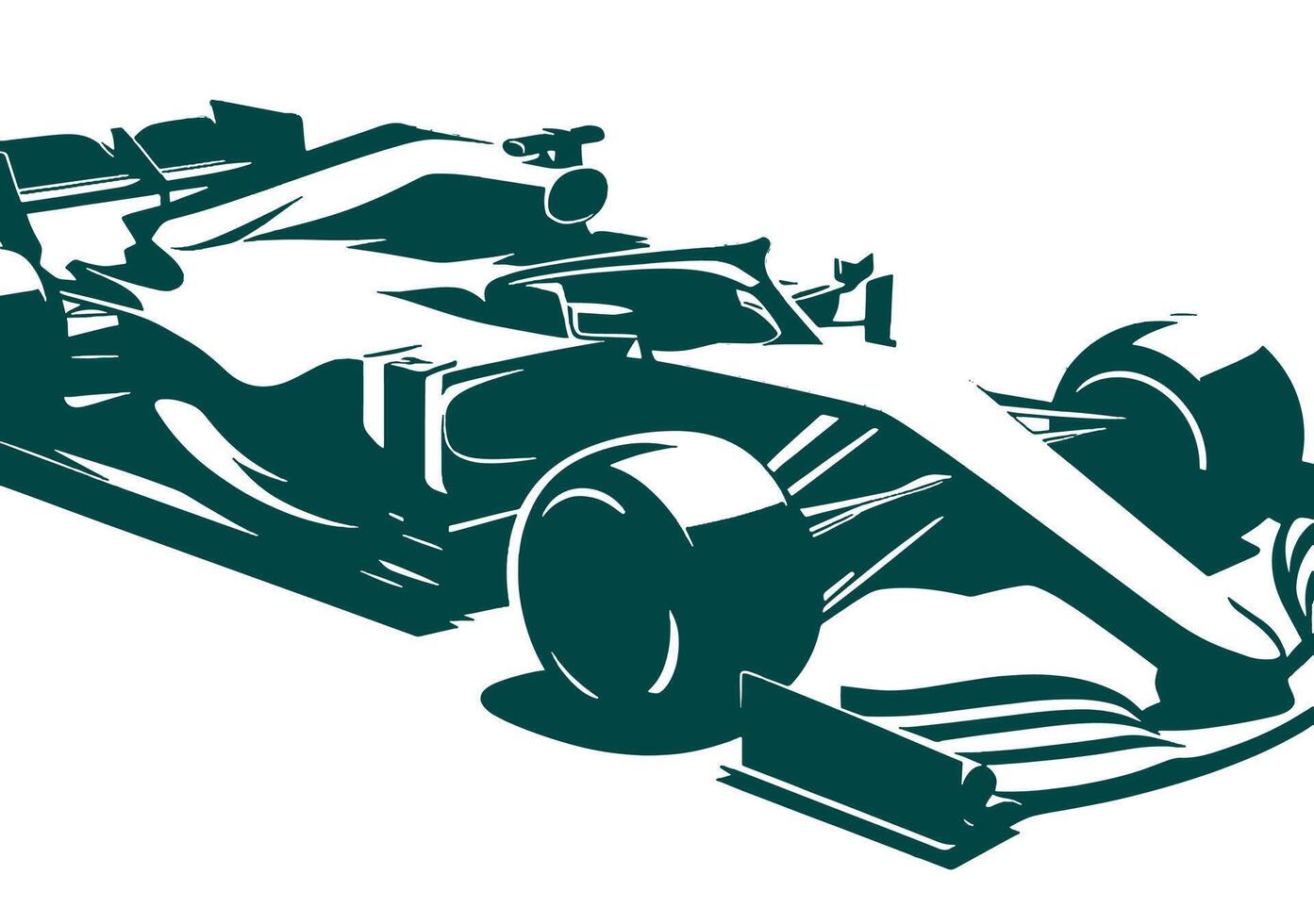 A racing car is shown in silhouette on a white background vector