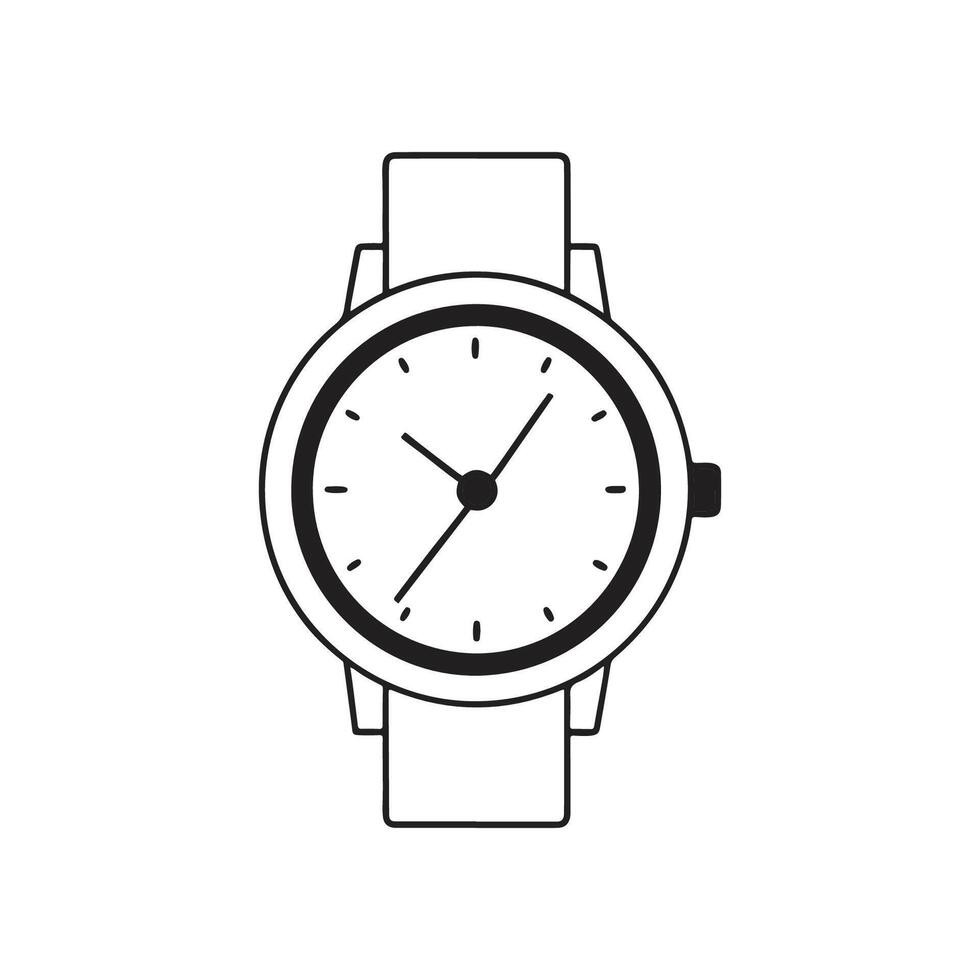 Minimal Wristwatch Icon with liner stock vector