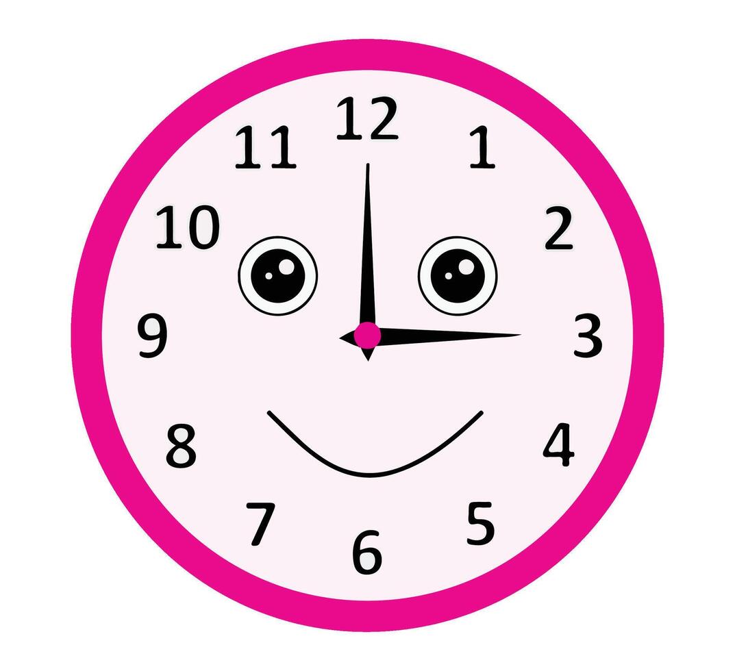 A clock showing twelve fifteen vector
