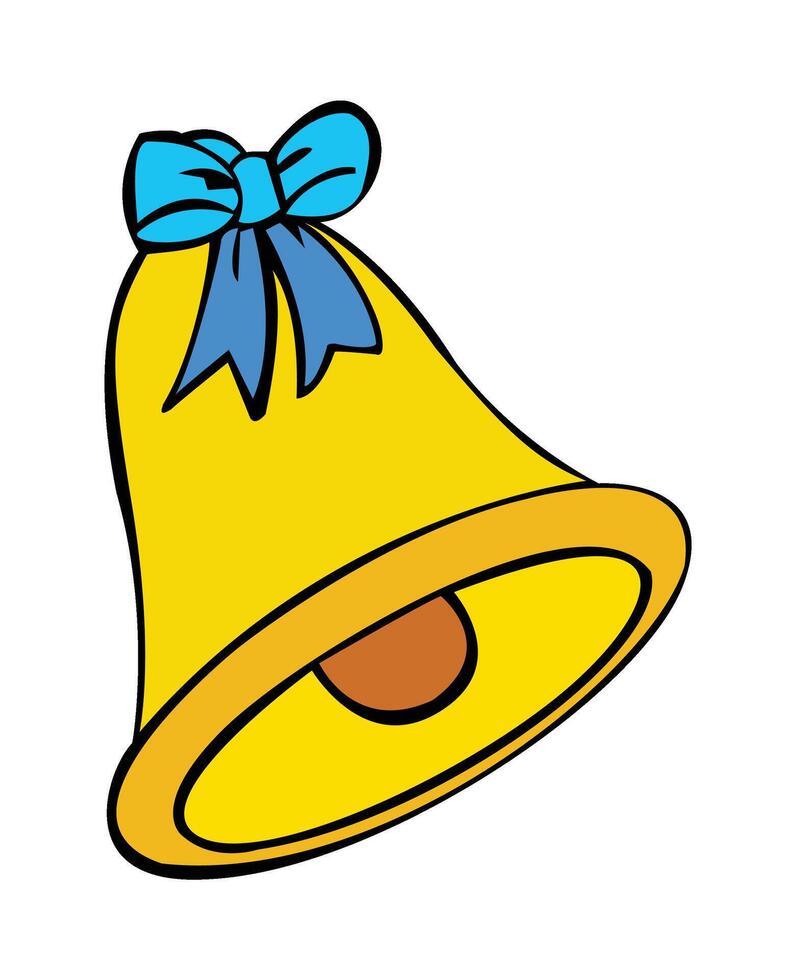 Yellow bell isolated on white background vector