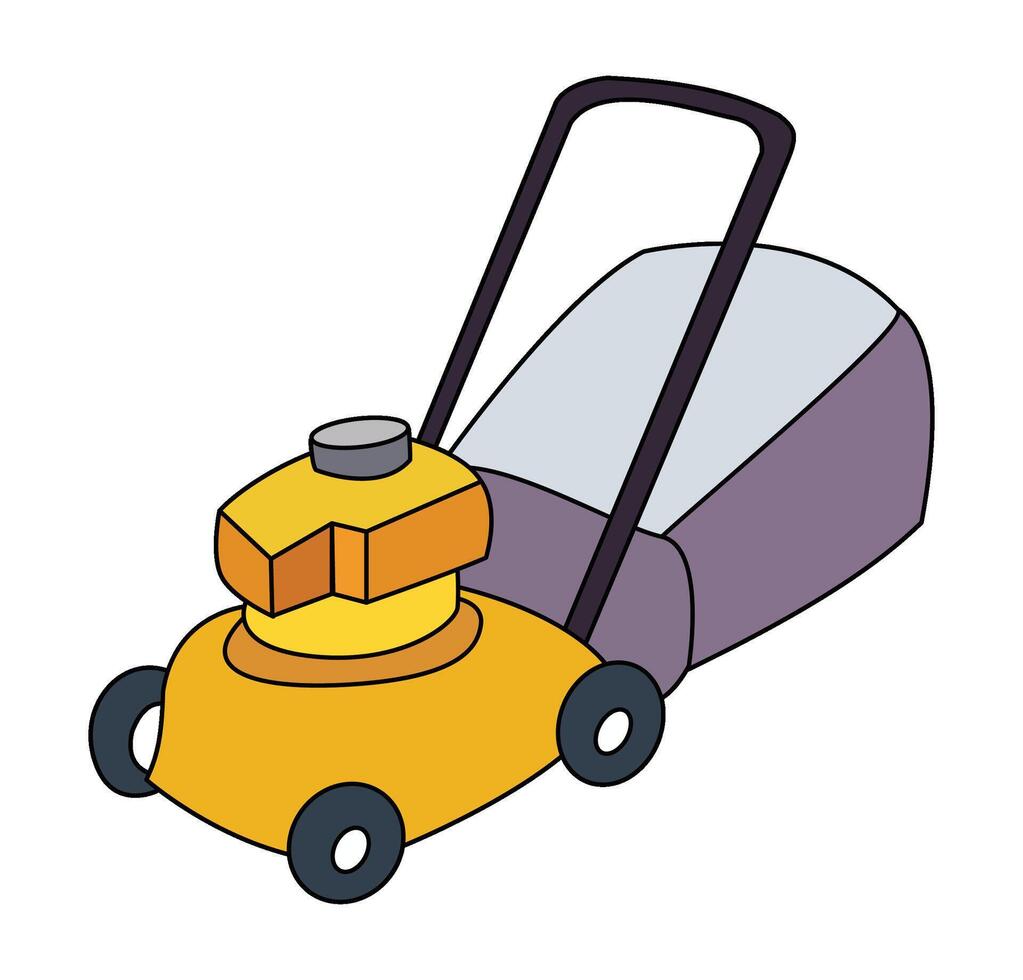 Lawn mower isolated on white background vector