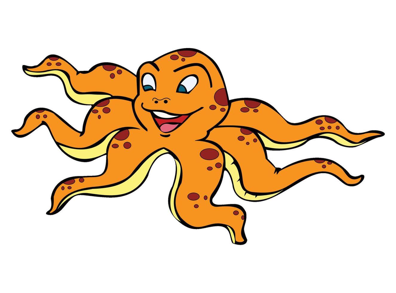 A octopus sea in smiling vector