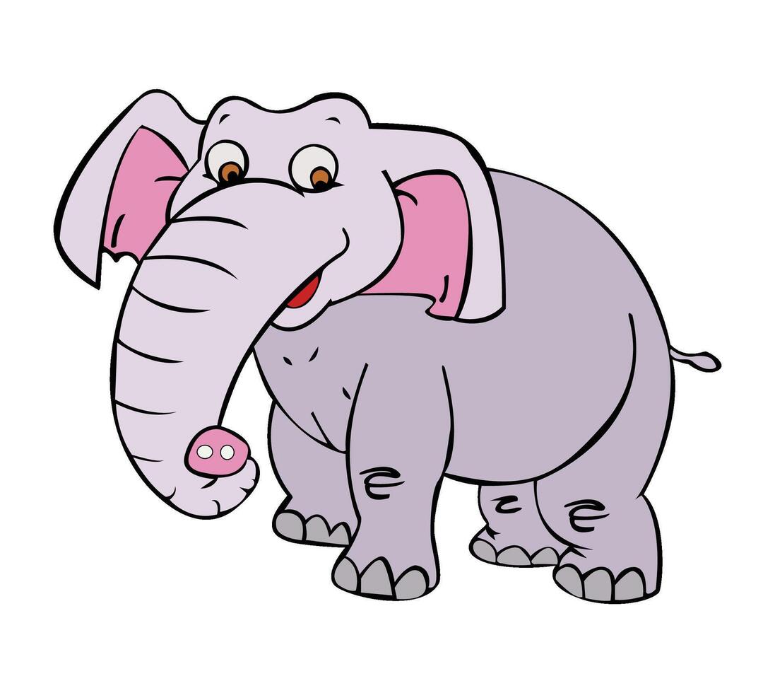 Elephant smiling isolated on white background vector