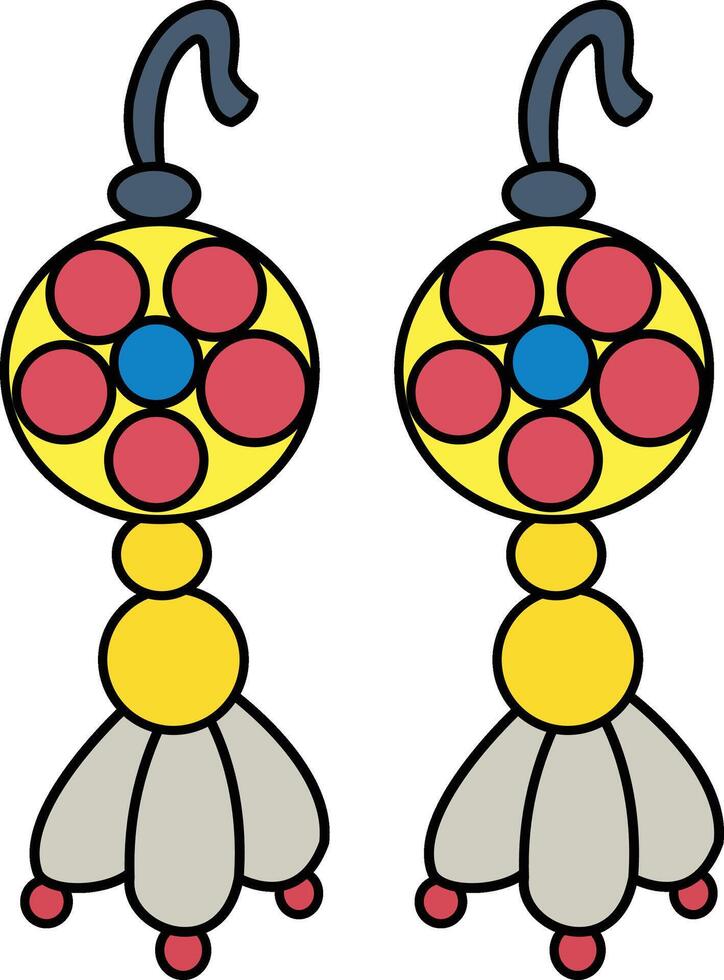 Earrings isolated on white backgroud vector