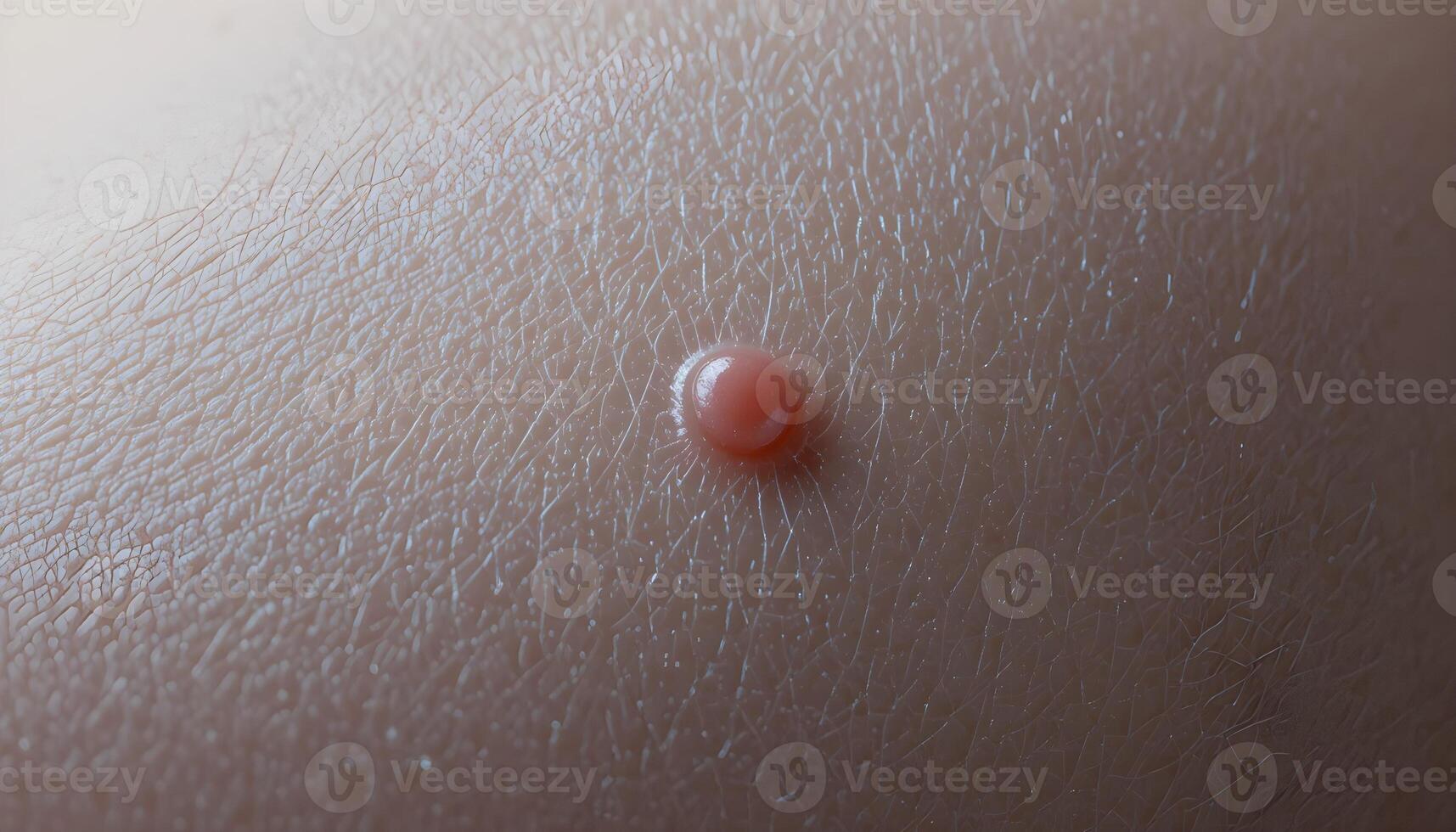 A small pink bump sits on skin photo