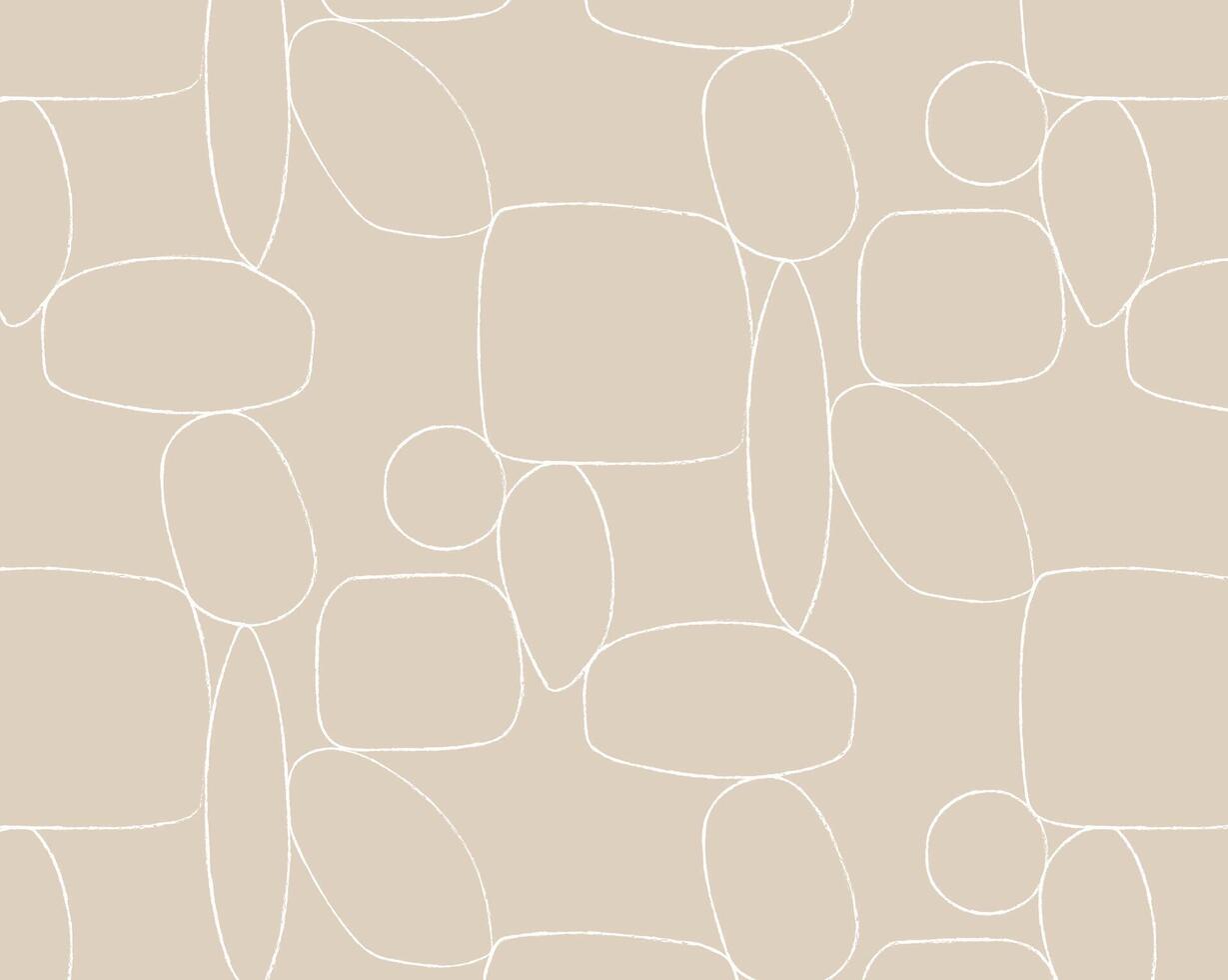 Sea stone wall stylish pattern with white drawing on beige color background vector