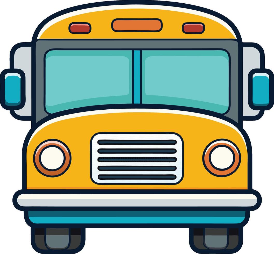 Illustration of a Cartoon School Bus Front View vector
