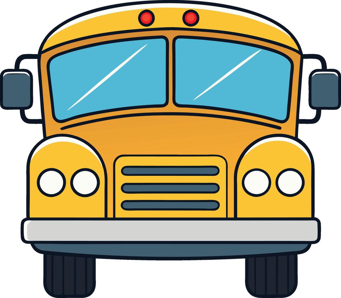 Cartoon School Bus Front View vector