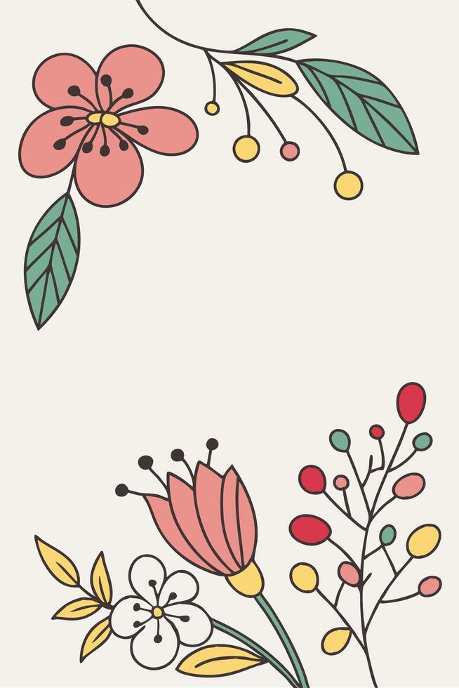 Floral Frame Background Decorative Botanical Design vector