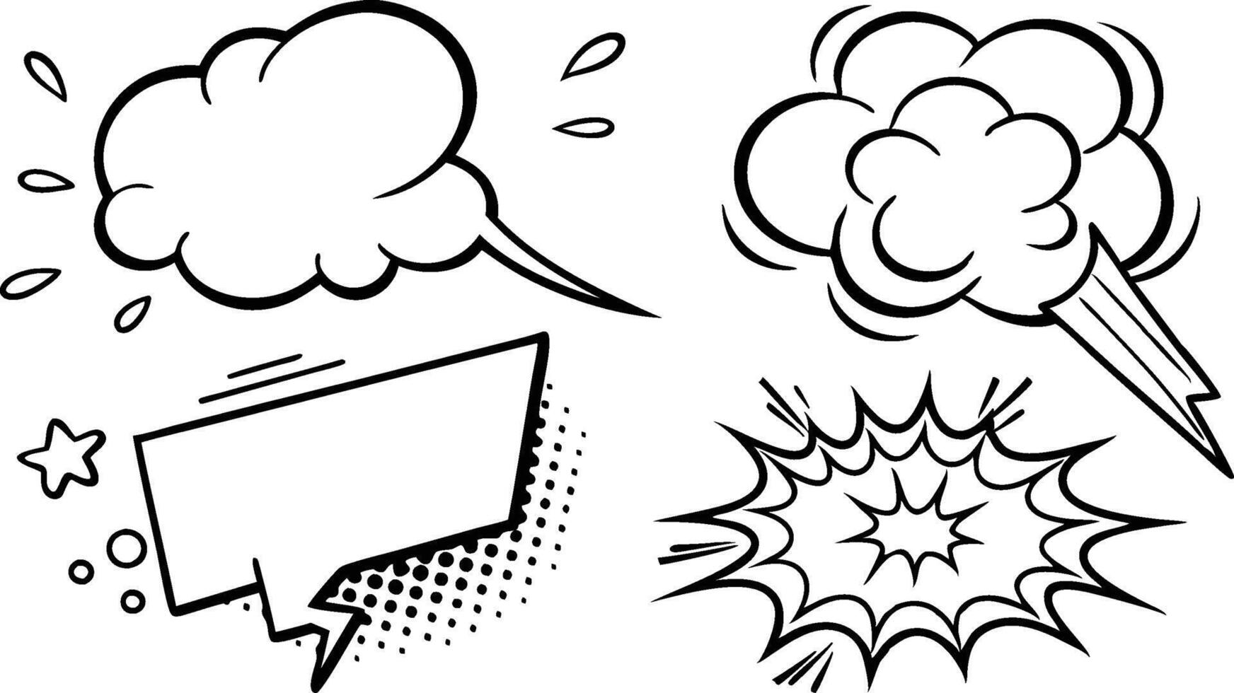 Comic Speech Bubbles and Effects vector