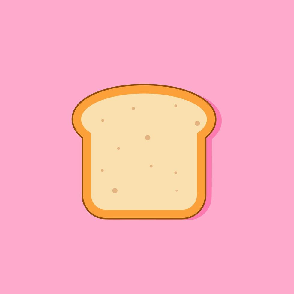 Slice of toast , slice bread for breakfast illustration cartoon flat design vector