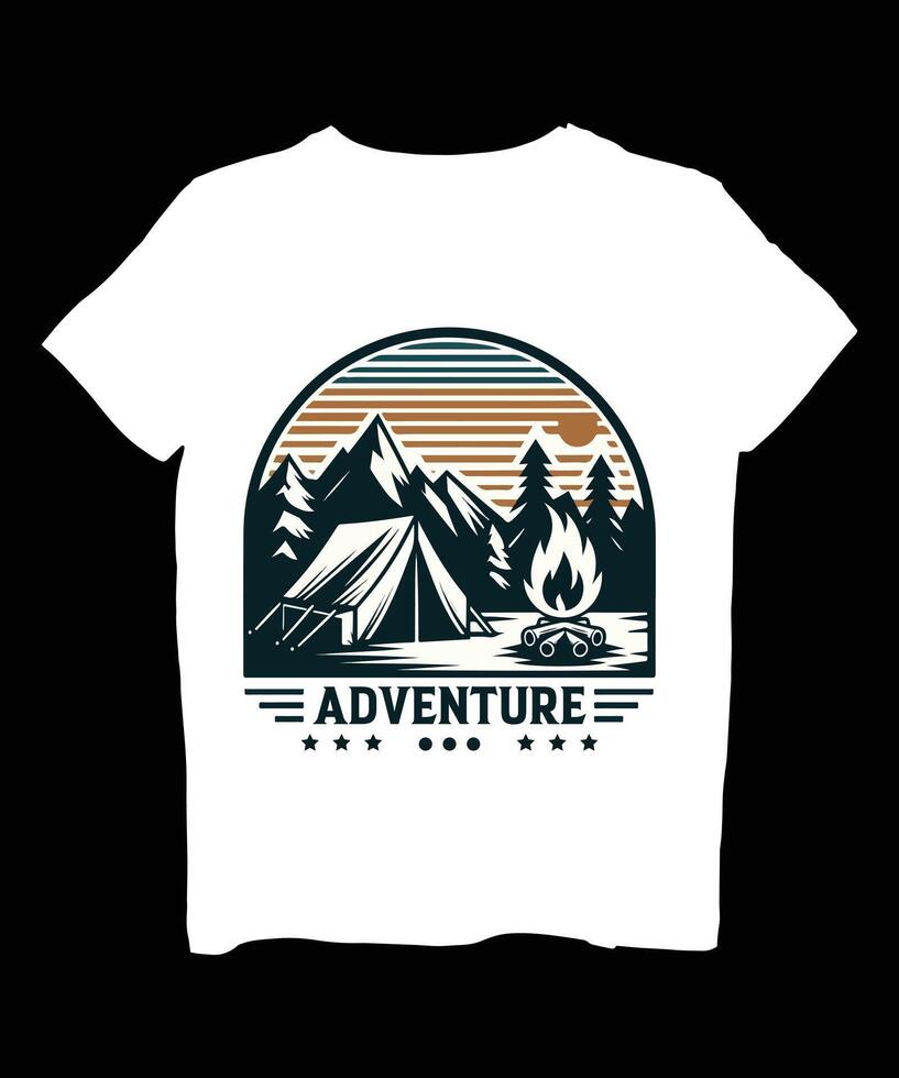 a t - shirt with the words adventure and mountains vector