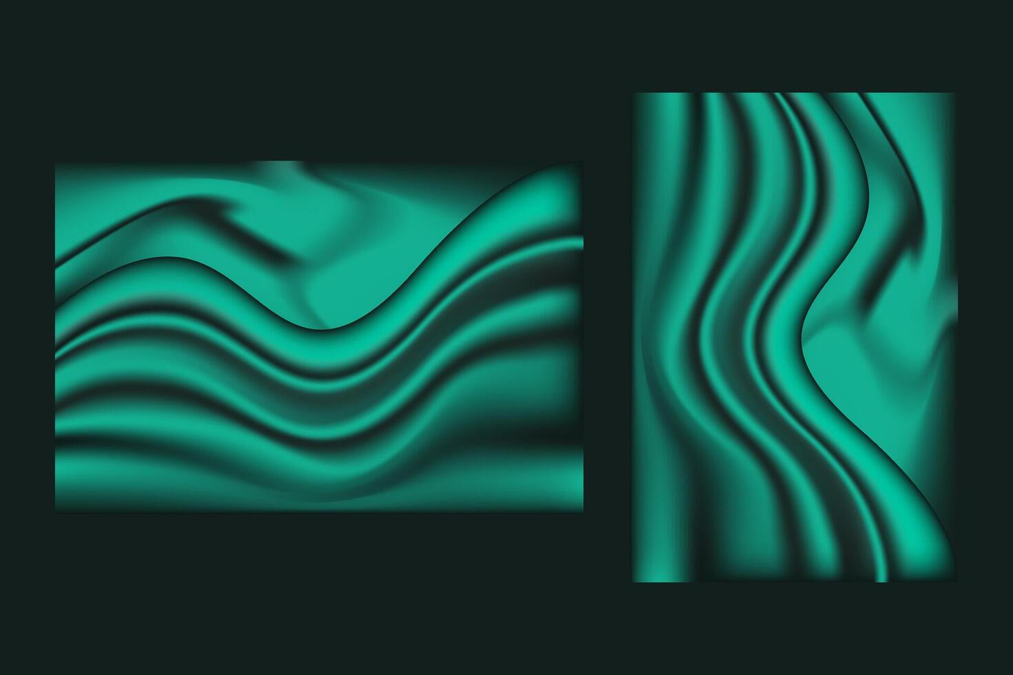 Abstract Green Silk Waves vector