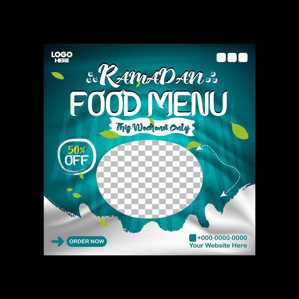 ramadan food menu template vector