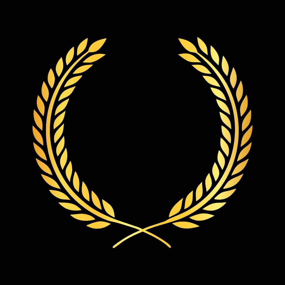 Elegant Circular Golden Laurel Wreath vector