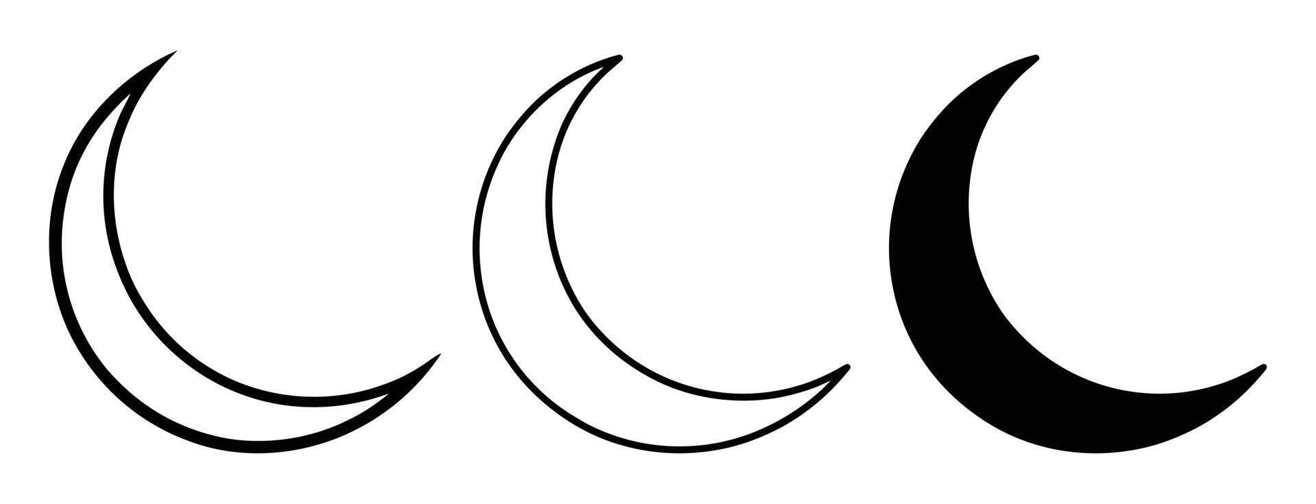 Minimalist Crescent Moon Icons vector