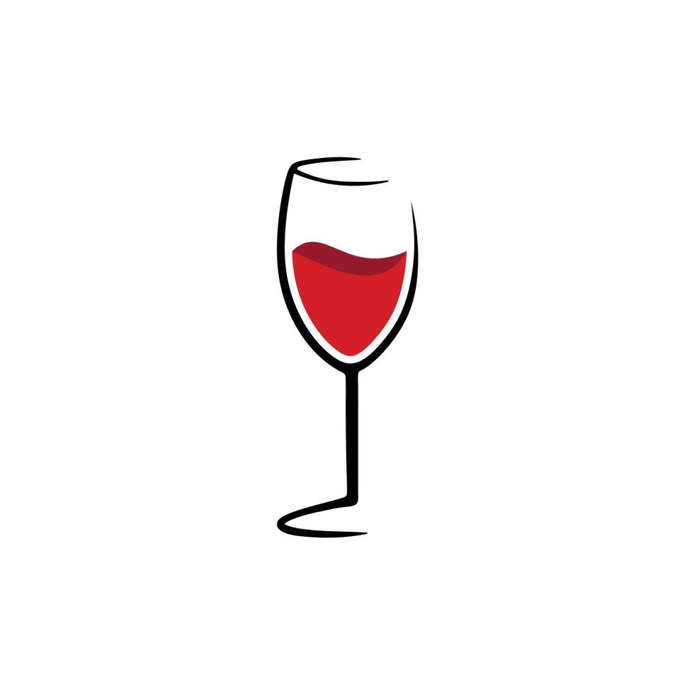 Minimalist Wine Glass Logo vector