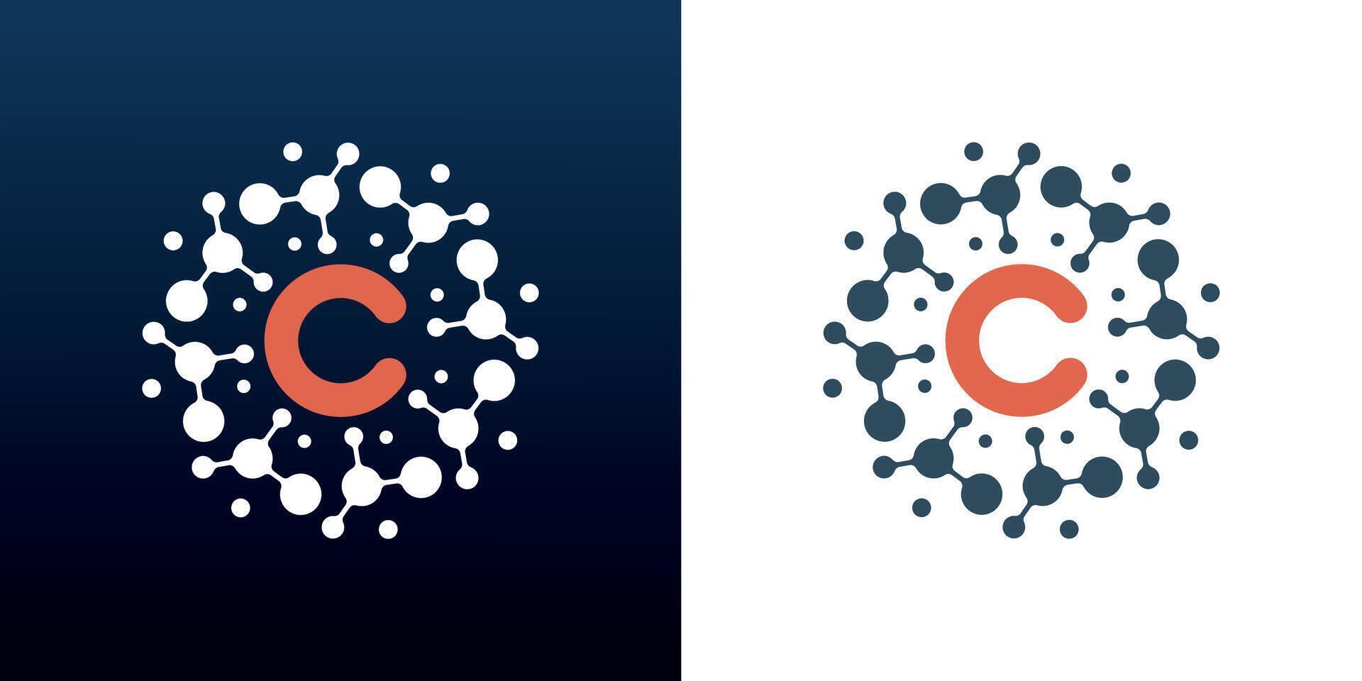 Modern C Logo Design Abstract Connection Icon vector
