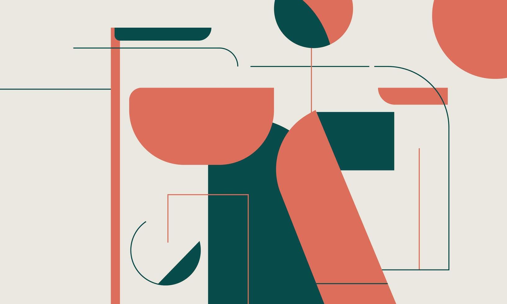 poster flat abstract shapes and colors vector