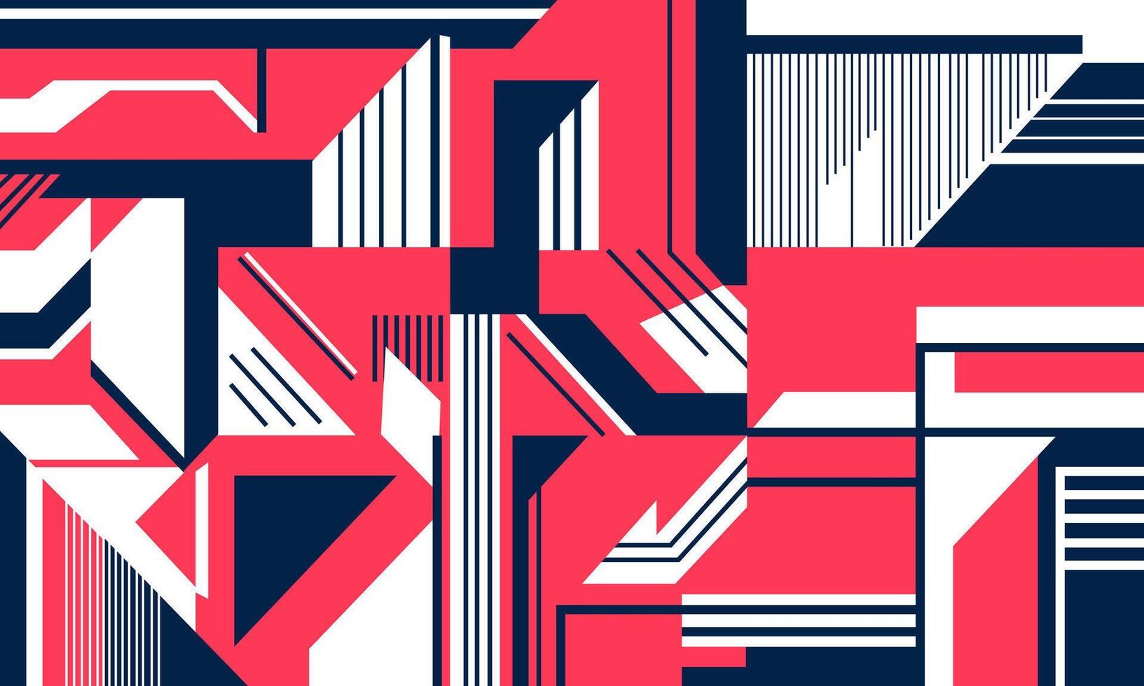 red white and blue abstract flat design vector