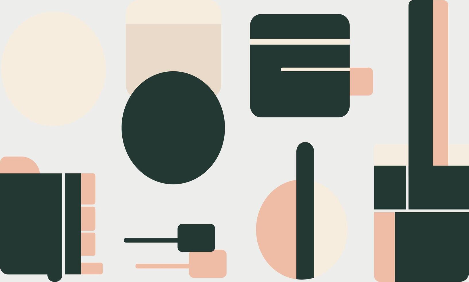 set of different objects square pattern vector