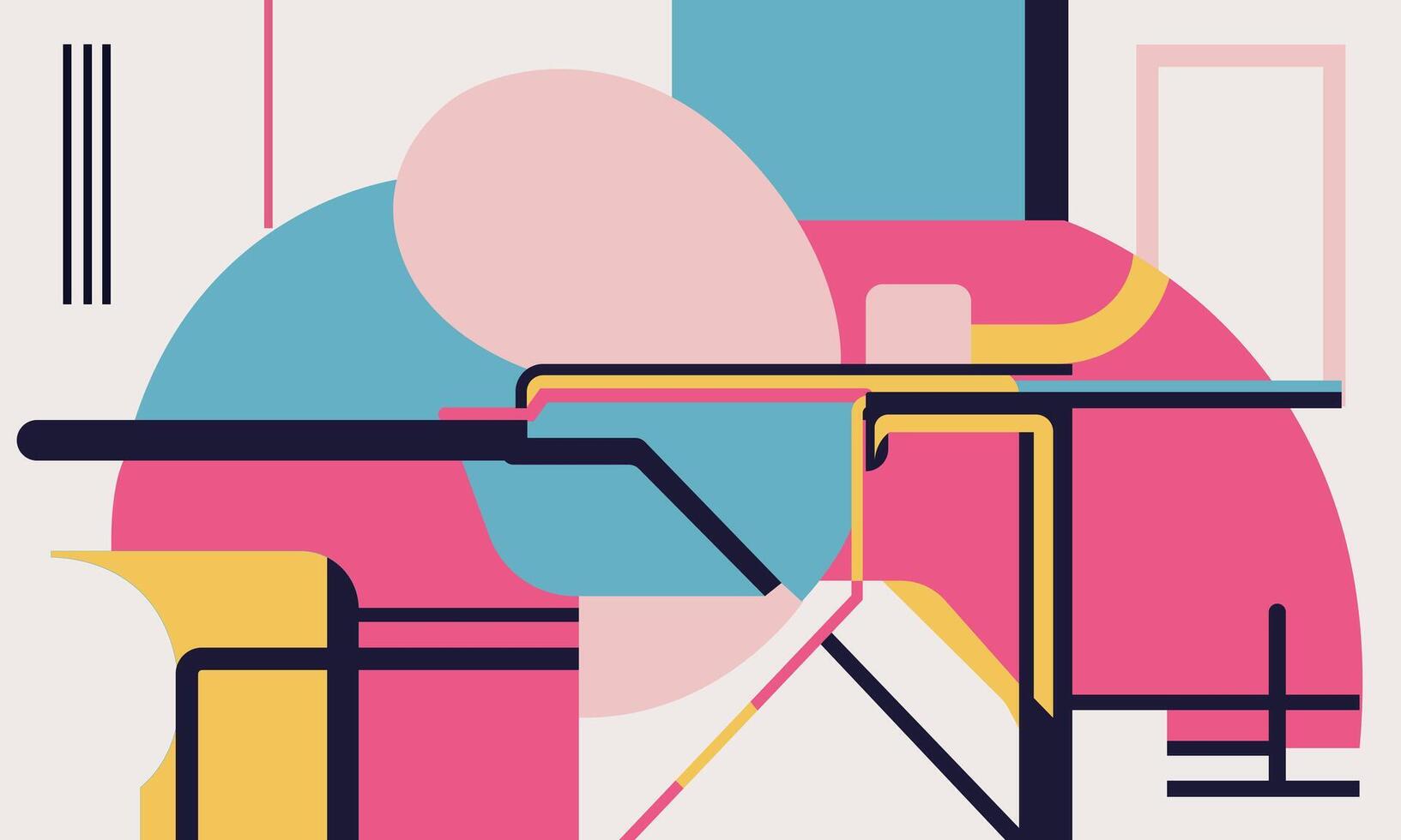 Abstract flat design colorful shapes vector