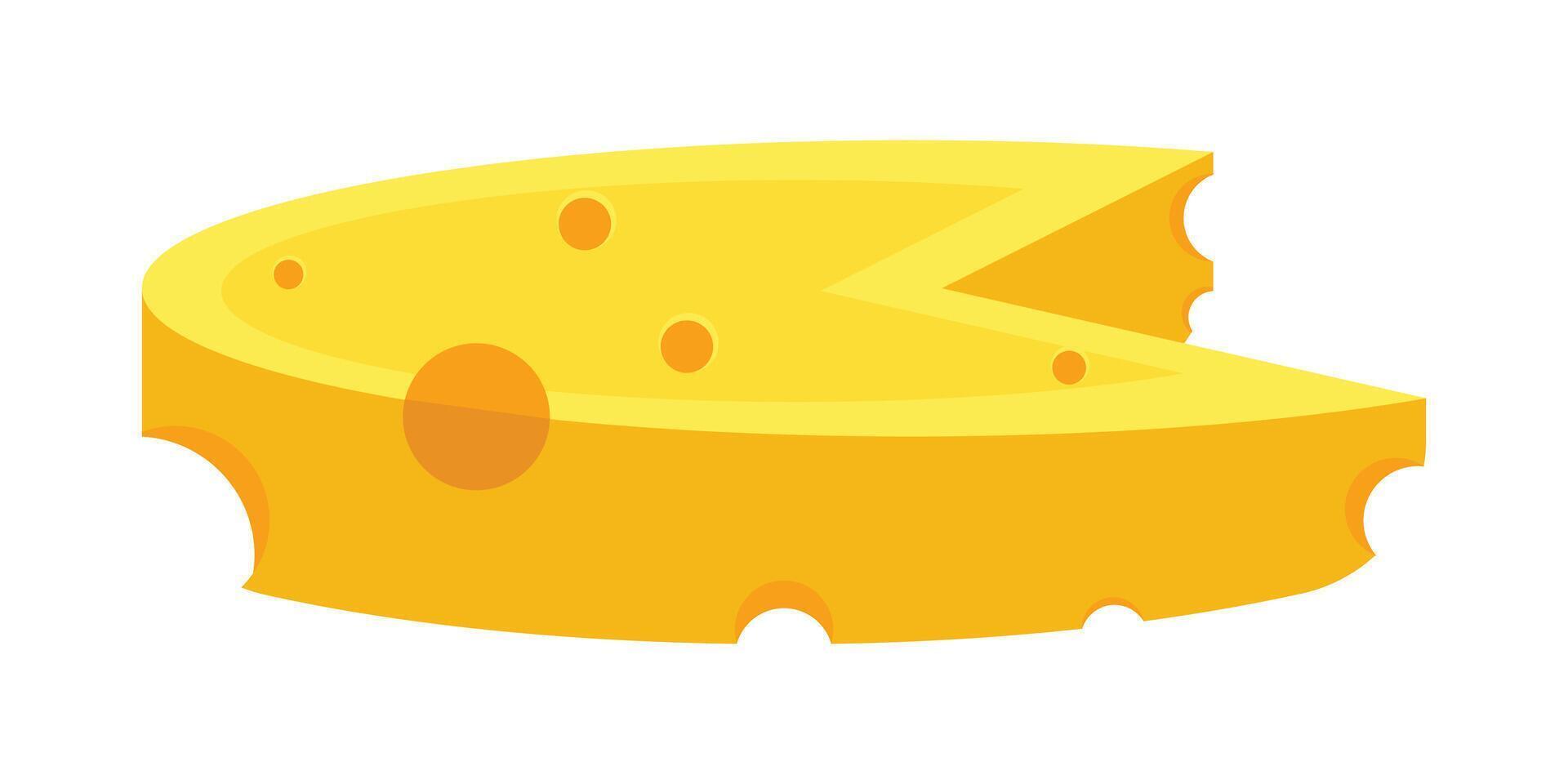 Round Cheese Flat Design vector