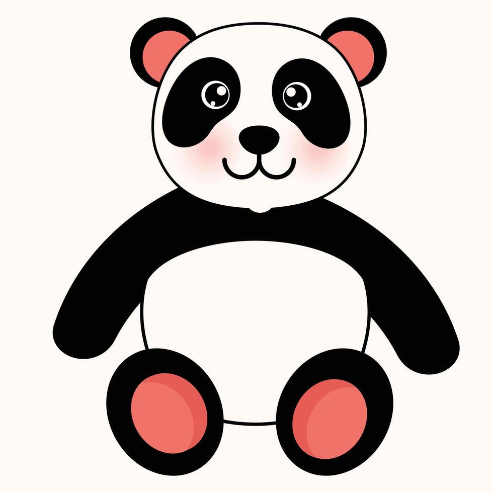 cute panda illustration vector