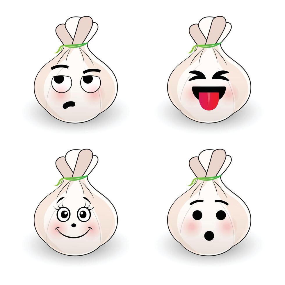 Dim sum Dumpling cute cartoon character vector