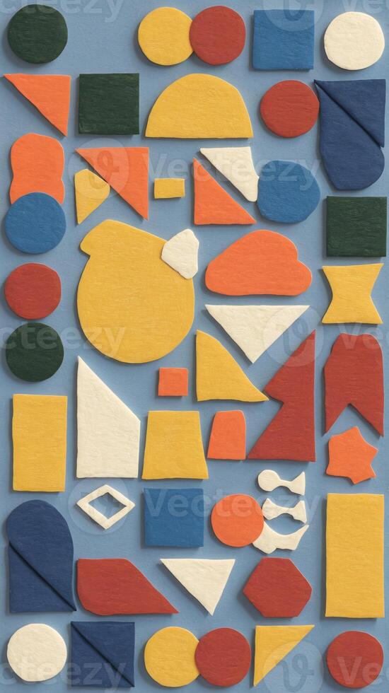 A colorful set of shapes made from paper photo