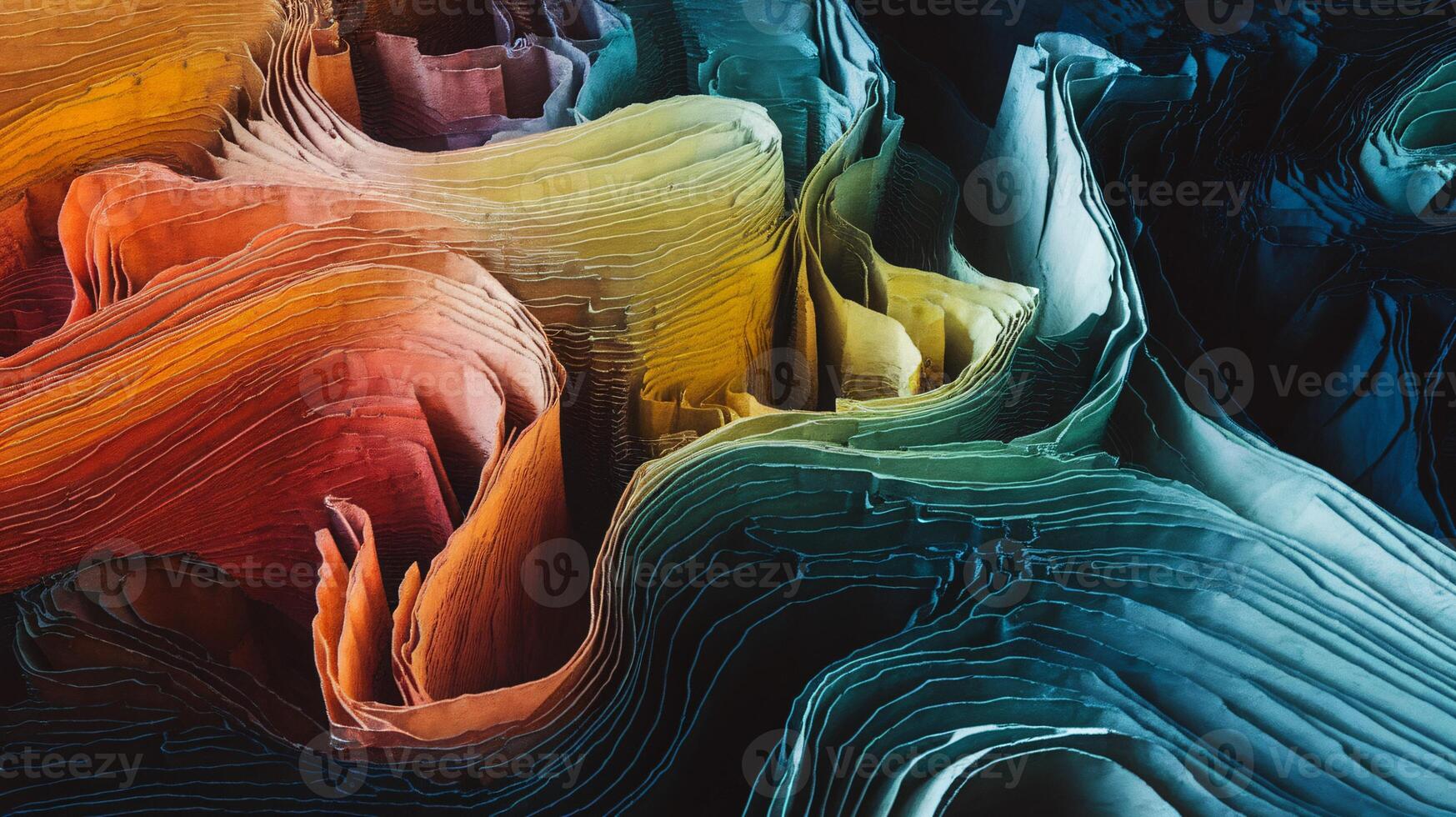 A colorful abstract painting with many different colors photo