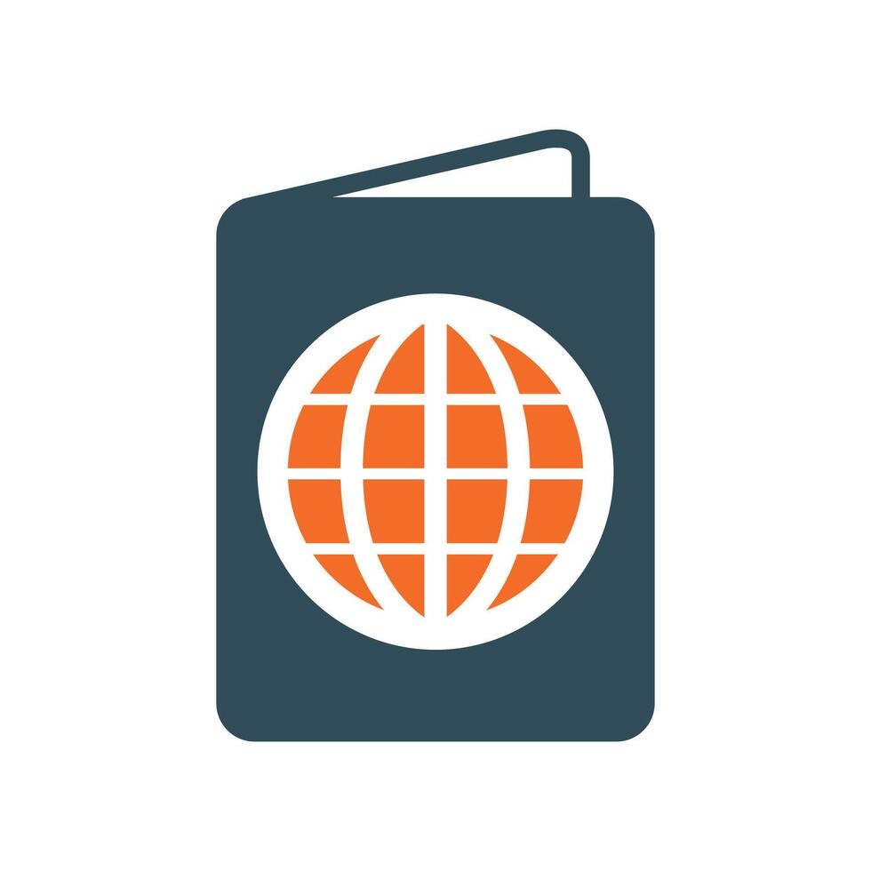 colored passport icon blue vector