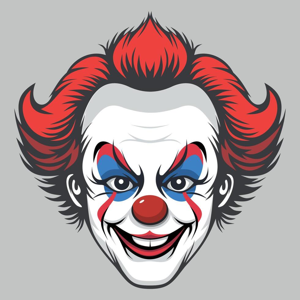clown face icon isolated on grey background vector