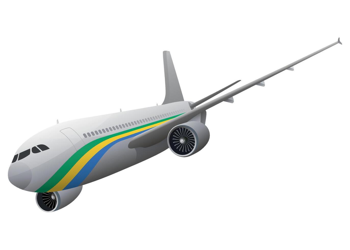 airplane aircraft with Gabon flag on white background vector