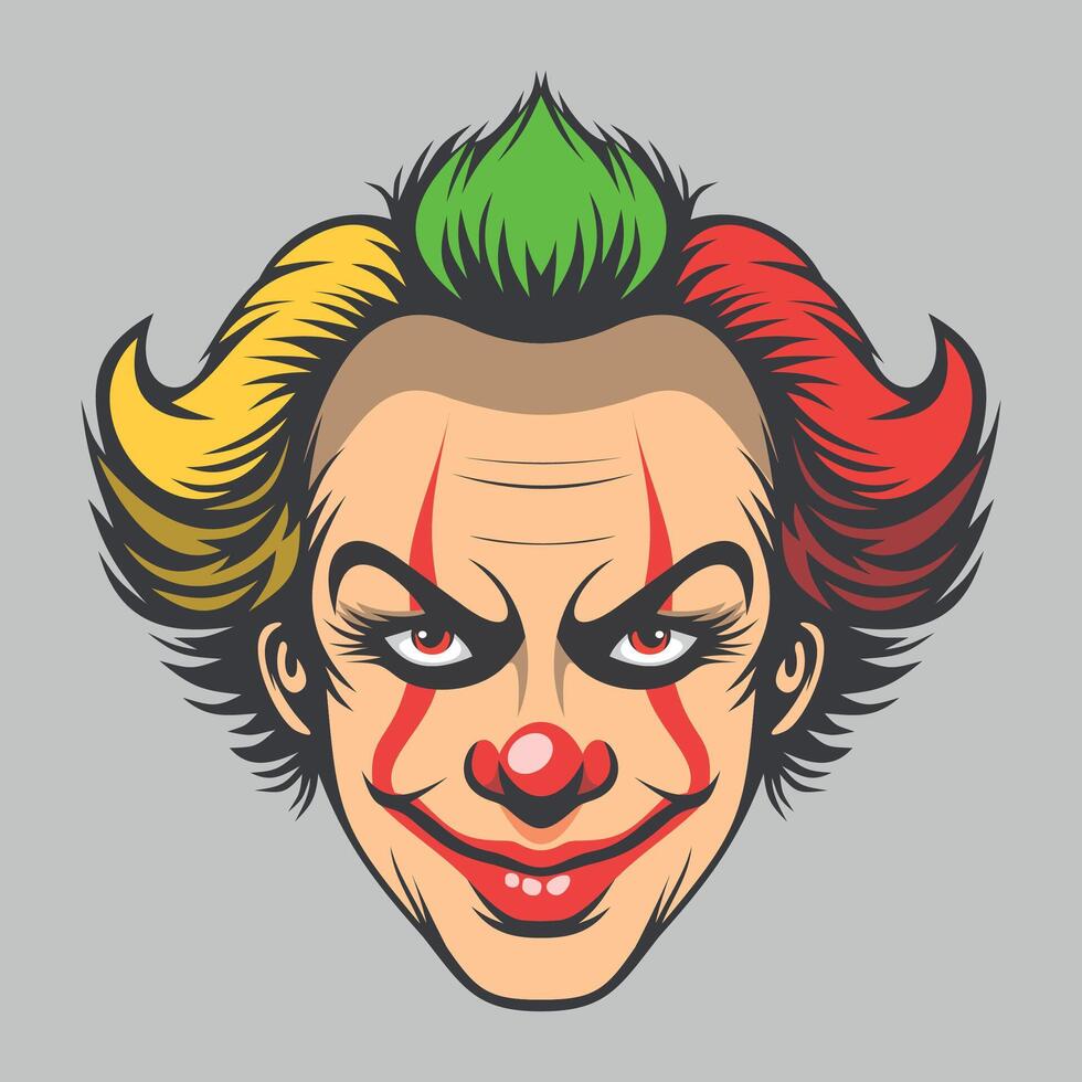 clown face icon on white background vector