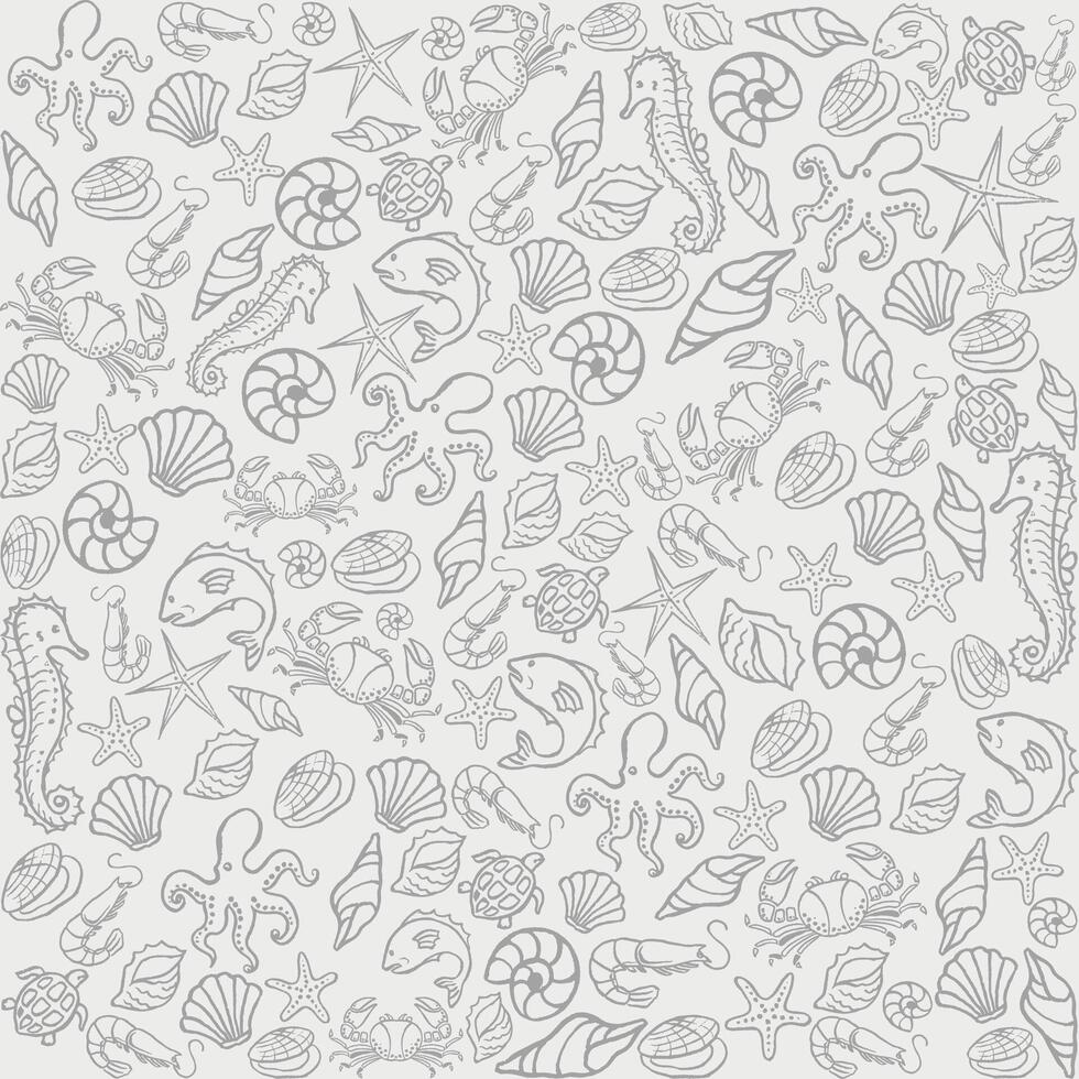 background fill texture seafood on white background vector