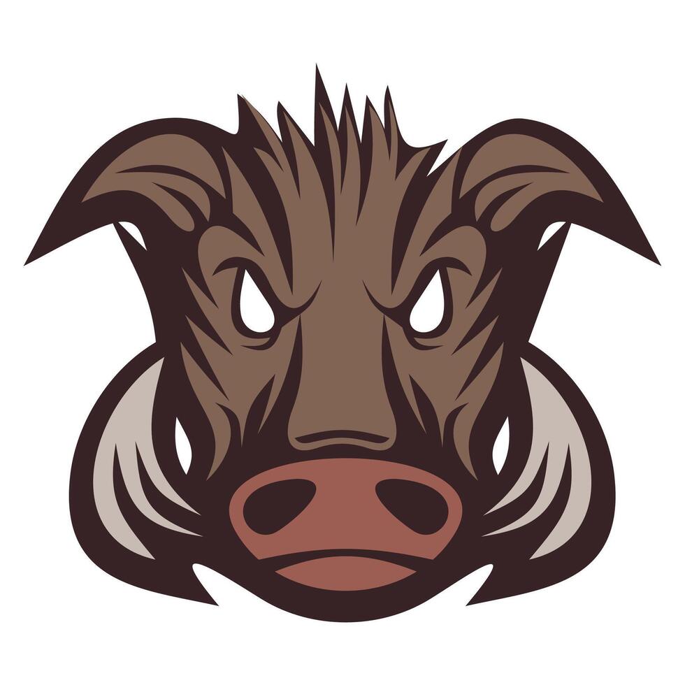 boar face icon on white background vector