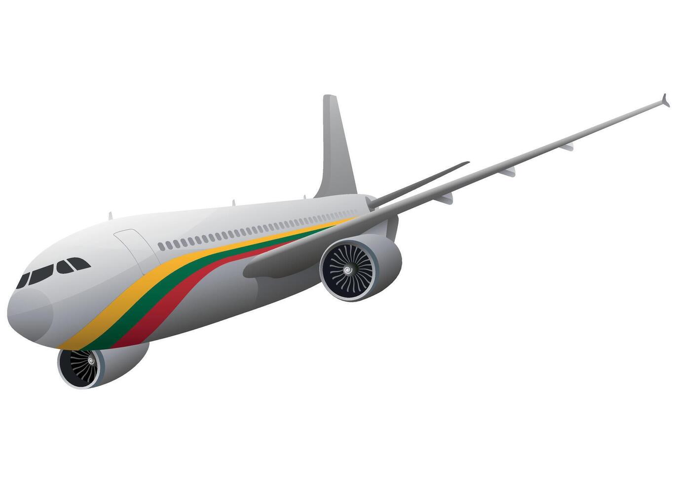 airplane aircraft with Lithuanian flag on white background vector
