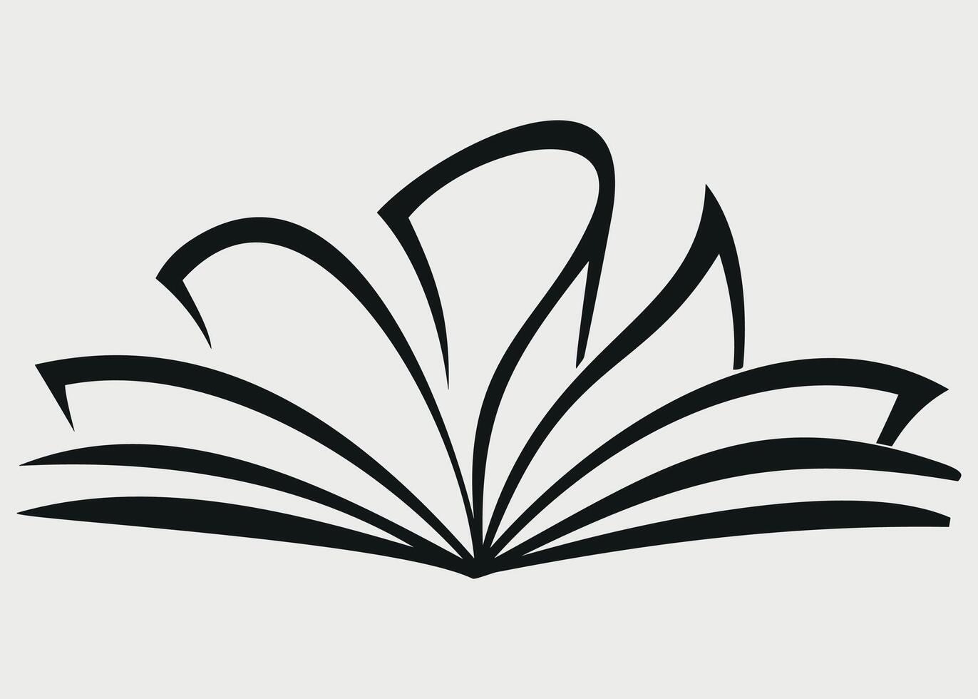 black and white icon of an open book on a white background vector
