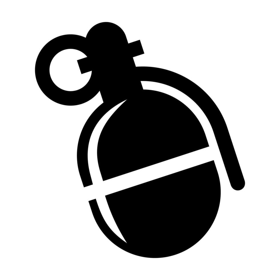 black and white grenade icon on white background vector