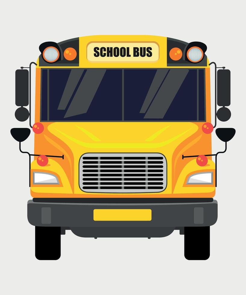 school bus cabin front view on white background vector