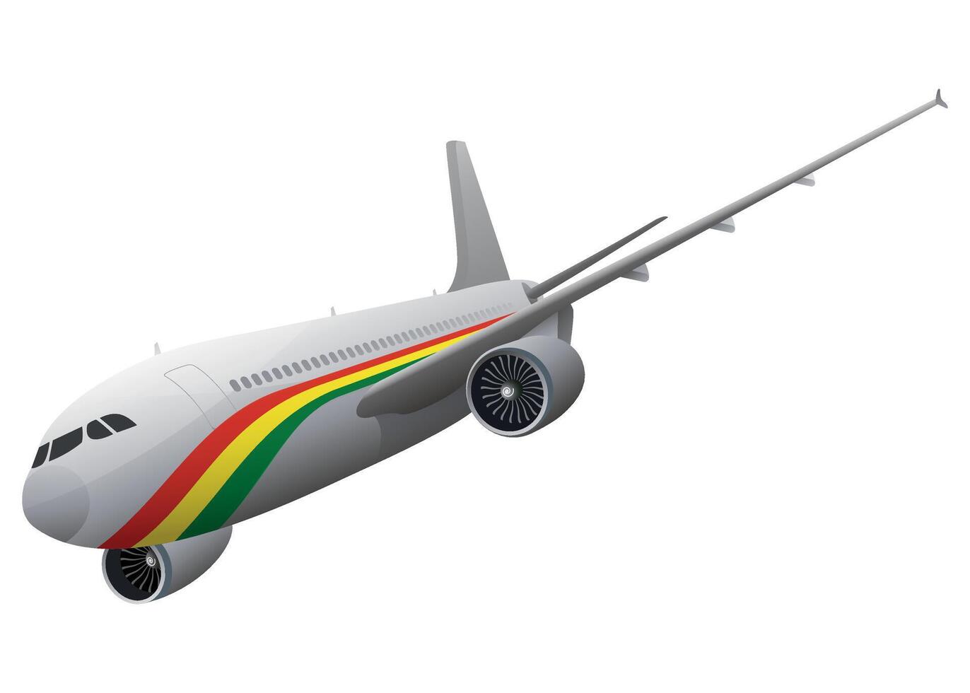airplane aircraft with bolivian flag on white background vector