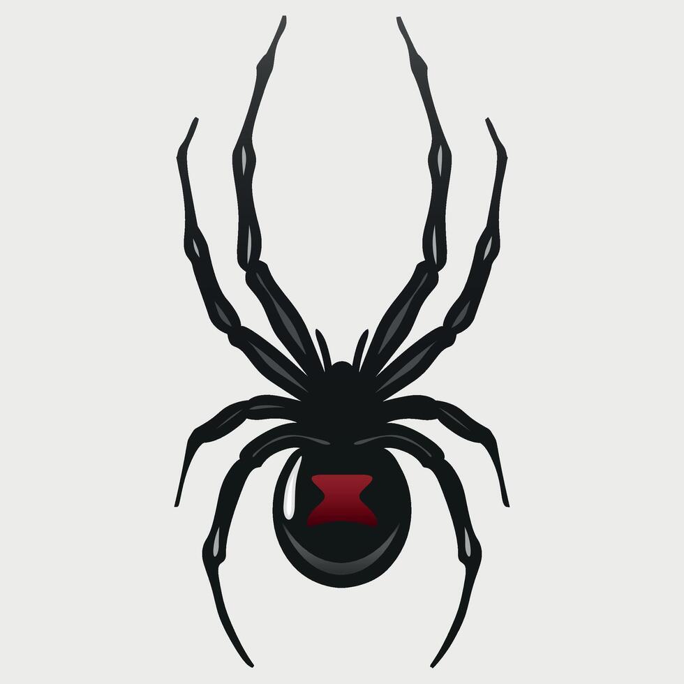 black spider icon on white background vector